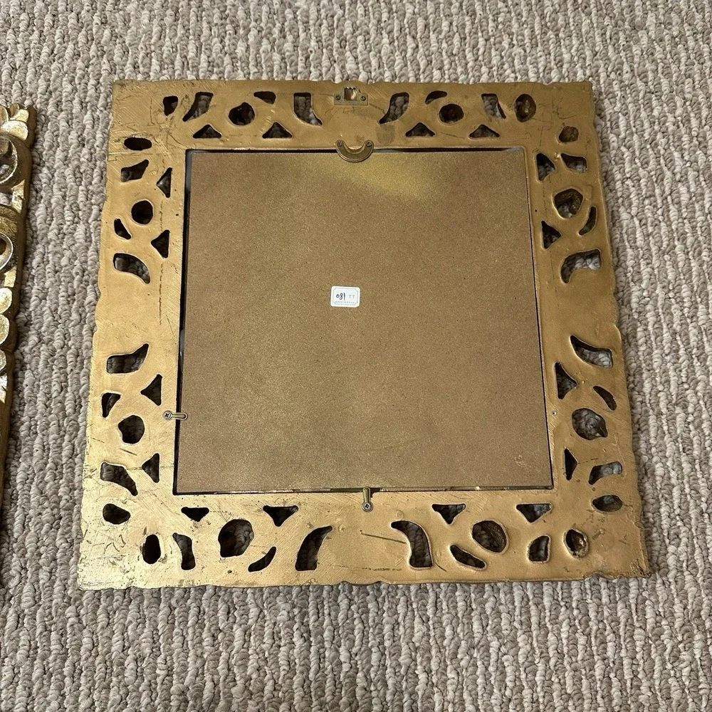 2 Vintage Hollywood Regency Style Gold Mirrors Set of 2 Elegant Wall Decor